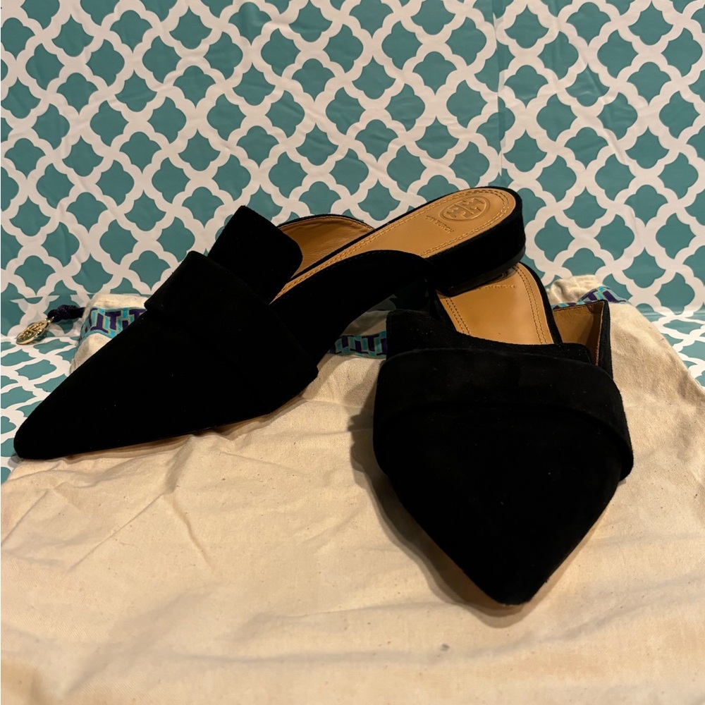 Tory Burch Black Rosalind Pointed Toe Mules